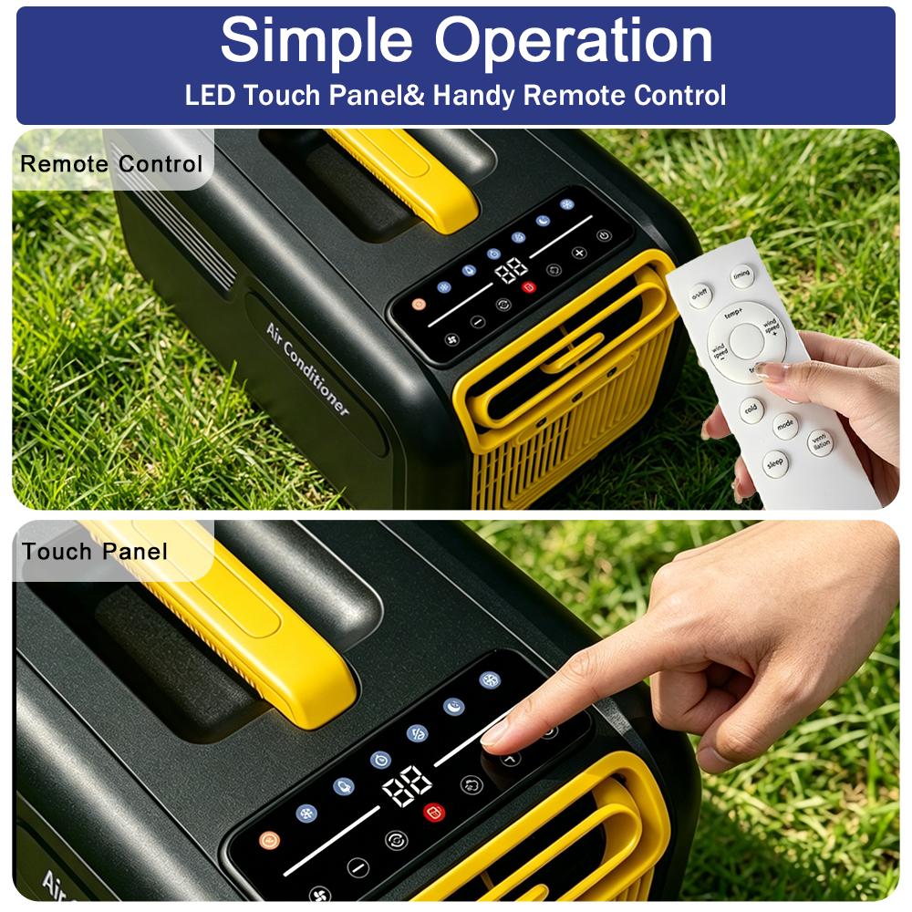 iHooToo Portable Tent Air Conditioner with Heat, 5000BTU Cooling and 3000BTU Heating, 490W Low Power Camping AC for Tent, RV, Van, Truck, Pet, Boat, Indoor and Outdoor Use. - iHooTooPro