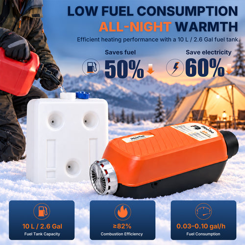 12V/24V 8KW Dual Brushless Diesel Heater with Bluetooth App Control ,Thermostat, High Altitude Suitable, Aluminum Housing For Rvs, Trucks, Boats, Garages,