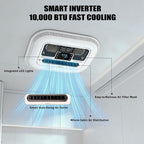 2026 New 12V Inverter RV Air Conditioner, Smart APP&Voice Control,10000 BTU 6-IN Low Profile Rooftop AC Unit for Off-Grid Campers, Vans, Trailers