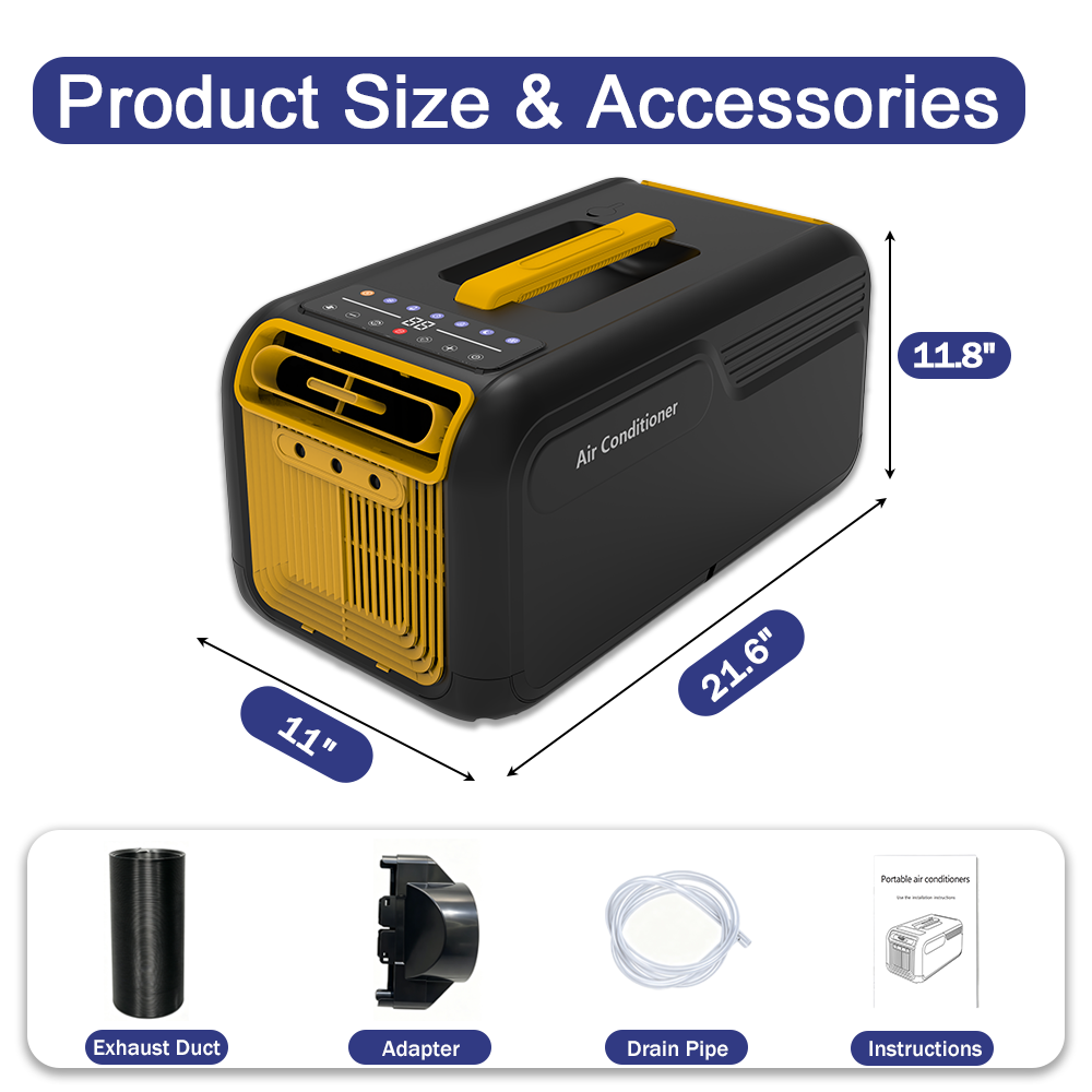 iHooToo Portable Tent Air Conditioner with Heat, 5000BTU Cooling and 3000BTU Heating, 490W Low Power Camping AC for Tent, RV, Van, Truck, Pet, Boat, Indoor and Outdoor Use. - iHooTooPro